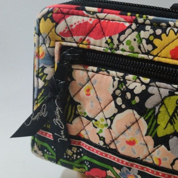 Vera Bradley Black Fantastic Floral‎ Clutch Wallet - Picture 8 of 16